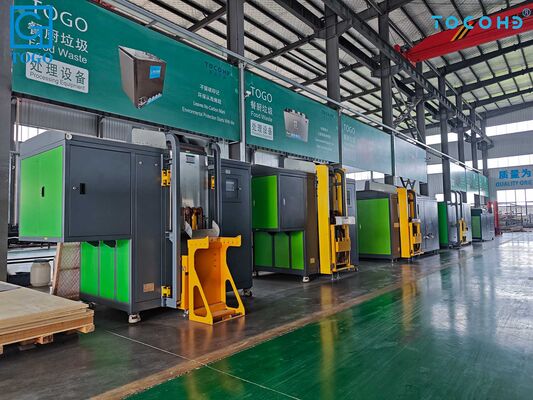 TOGO TG-CC-200S Máy xử lý chất thải thực phẩm 200kg/ngày với hoạt động không mùi và máy phân bón chất thải bếp được điều khiển bằng PLC