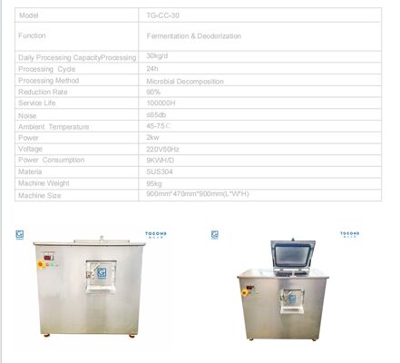 TOGO 30KG/D Small Food Waste Composting Machine Suitable for Organic Use in Restaurants and Canteens